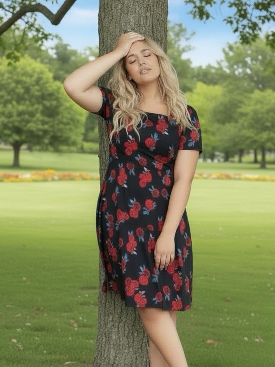 Lane Bryant Dresses & Skirts - Lane Bryant Floral Fit and Flare Dress